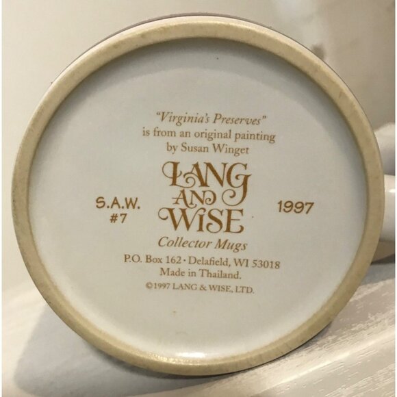 Lang & Wise Mug Virginia's Preserves Collector Coffee Cup By Susan Winget 1997 - Picture 6 of 8